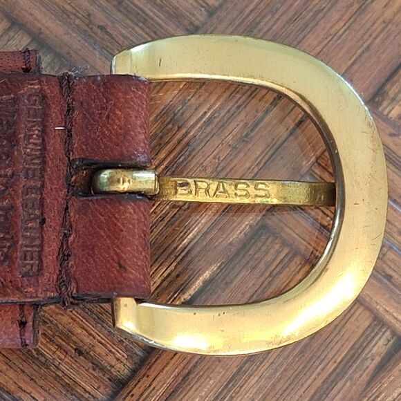 Vintage Classic Aimee Lynn Large Leather Belt Woven Braided Antique Brown 90's - Picture 6 of 16